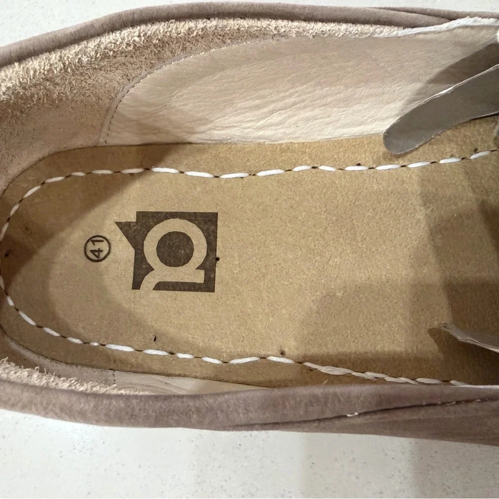 DALIA LEATHER LOAFERS-BY ANYA Suede Barefoot Minimalist Loafers in Taupe Eur 41 - Picture 7 of 8